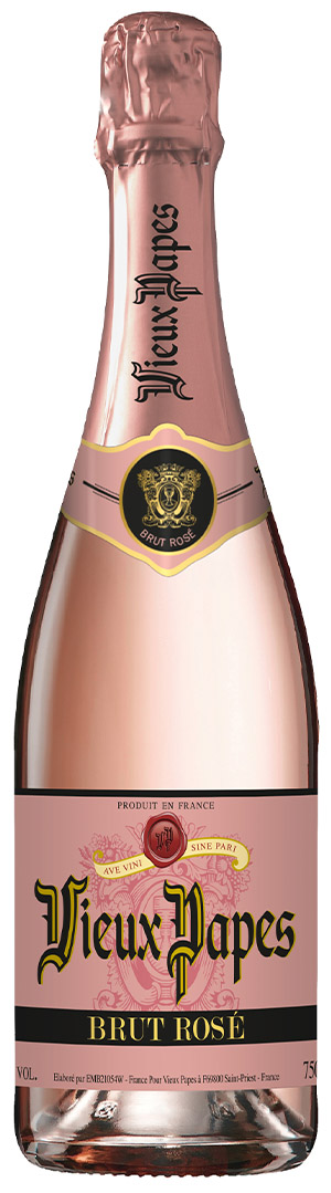 sparkling wine bottle Vieux Papes Rosé Brut